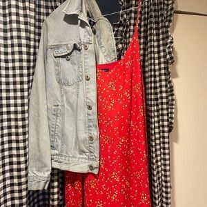 Cowgirl core/Elegant Red Floral Women's Midi Dress